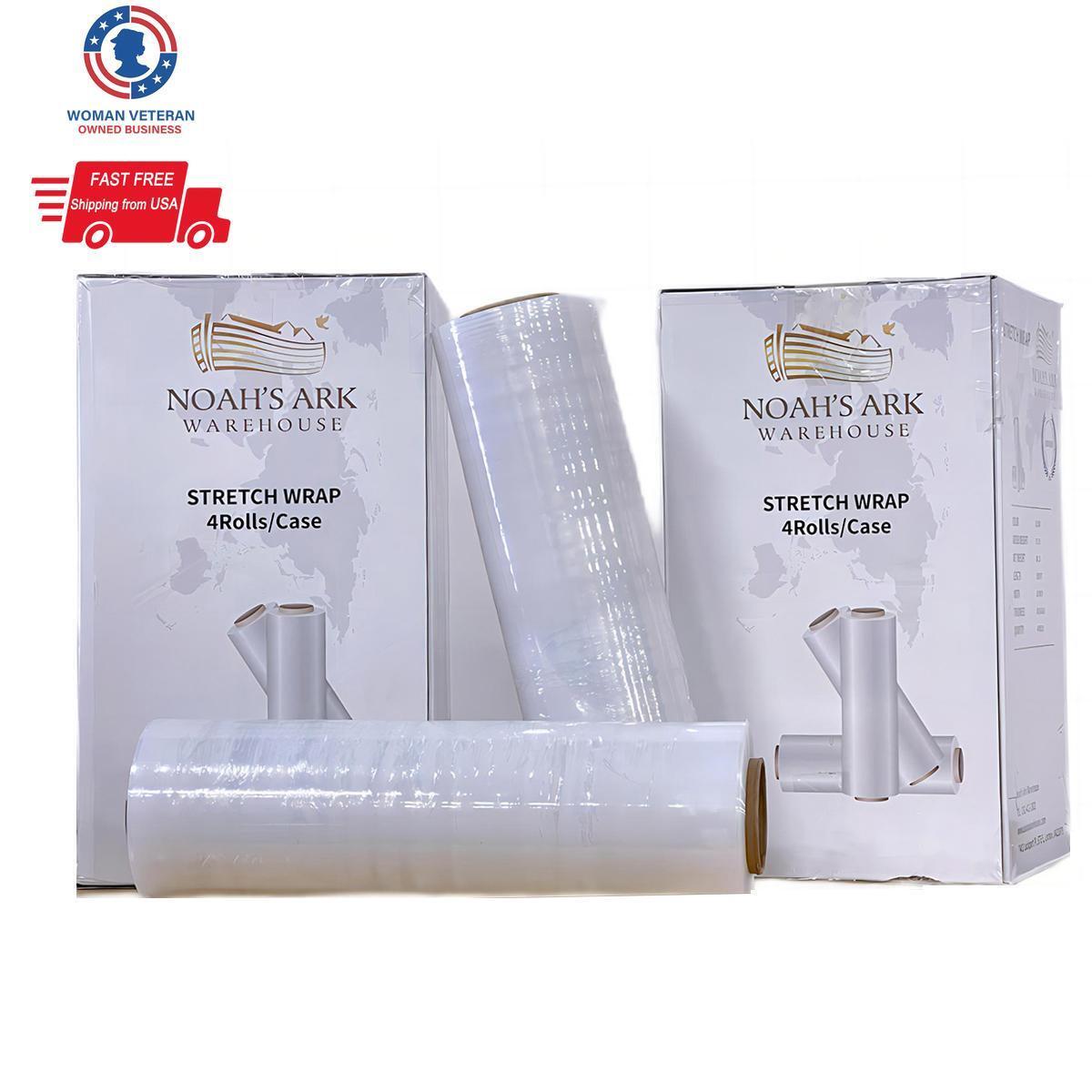 18" x 1500' 60 Gauge 4 Rolls Stretch Wrap Black