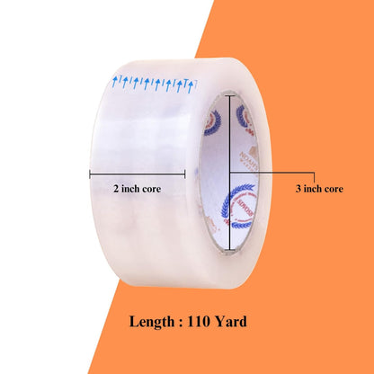 2 Inch x 110 Yards Heavy Duty Clear Packing Tape, 66 Roll Refills, 2.0 mil Thickness