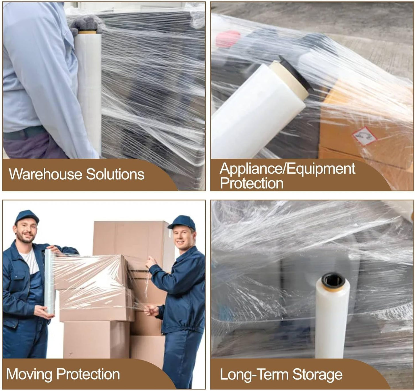 18" x 1100' 80 Gauge 4 Rolls Stretch Wrap Clear