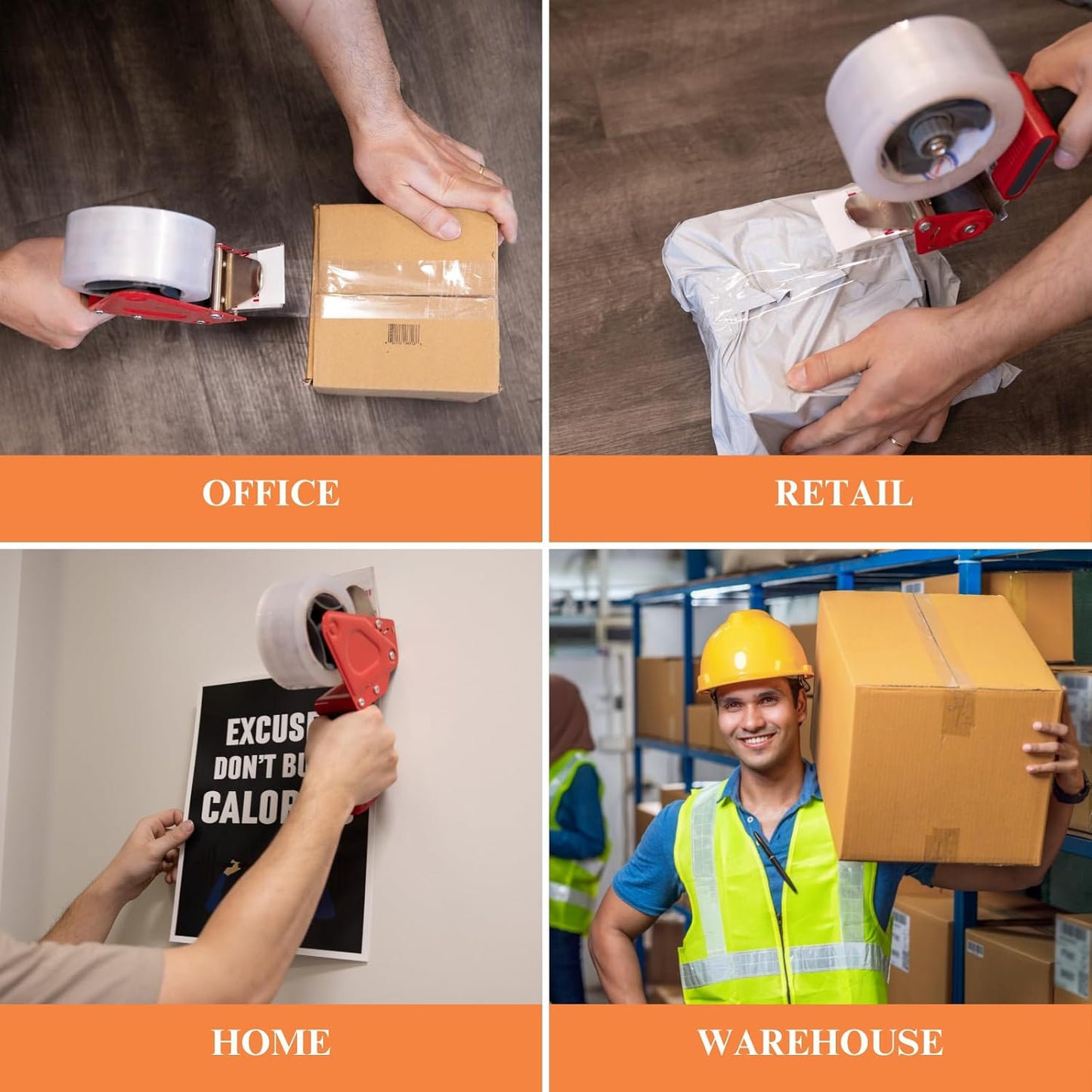 2 Inch x 110 Yards Heavy Duty Clear Packing Tape, 66 Roll Refills, 2.0 mil Thickness