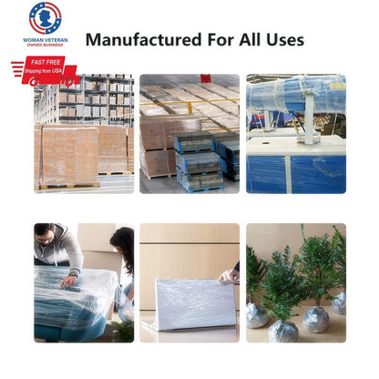 18" x 1500' 80 Gauge 4 Rolls Stretch Wrap for Pallet Hand Shrink Wrap